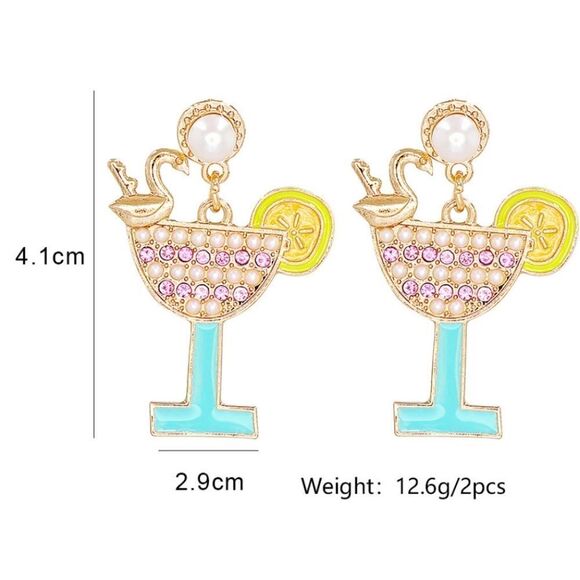 Last pair! New beach cocktail with flamingo earrings - Picture 3 of 10